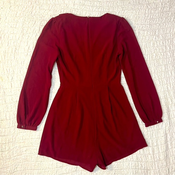 TOBI romper, long sheer sleeves, wine color, size S/P - Picture 2 of 6